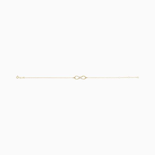 Infinity-Inspired Natural Diamond Link Bracelet, 14k Yellow Gold
